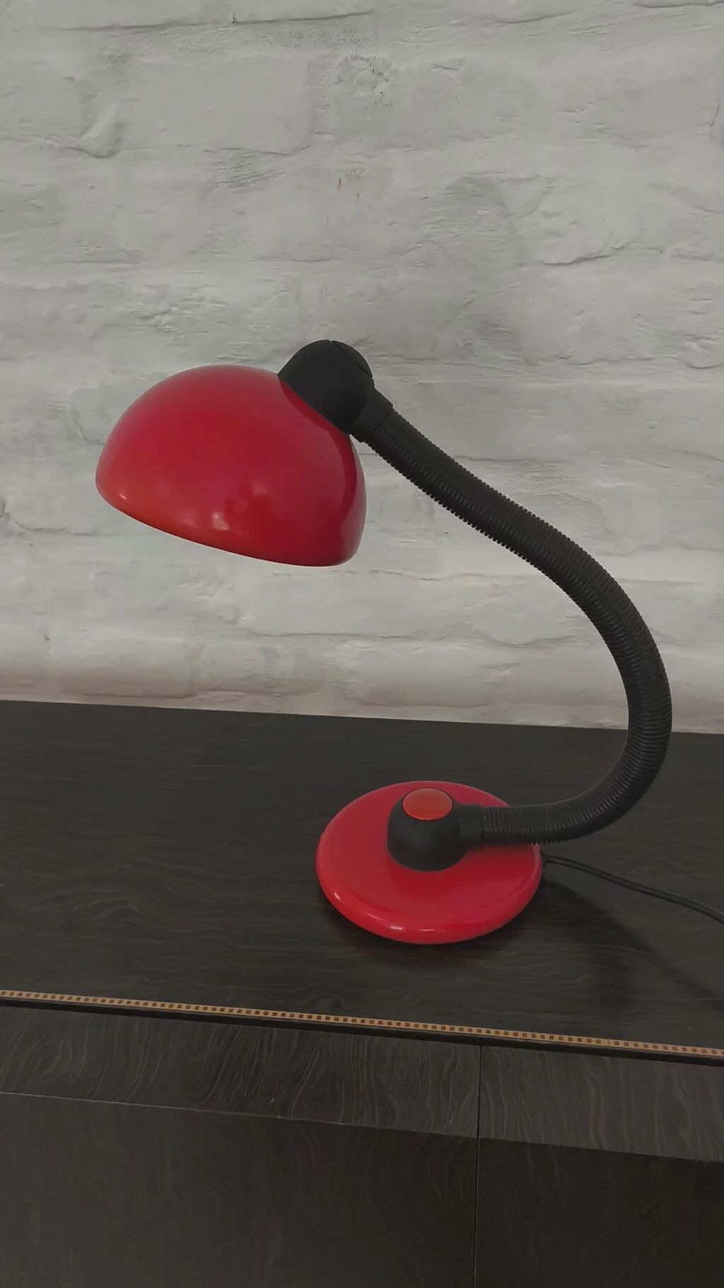 Klaus Hempel V3925/01 red desk lamp for Hustadt Leuchten, Germany 1970s
