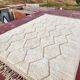 Beni Ouarain rug 300x200 cm – Natural cream wool – Diamond pattern in tone
