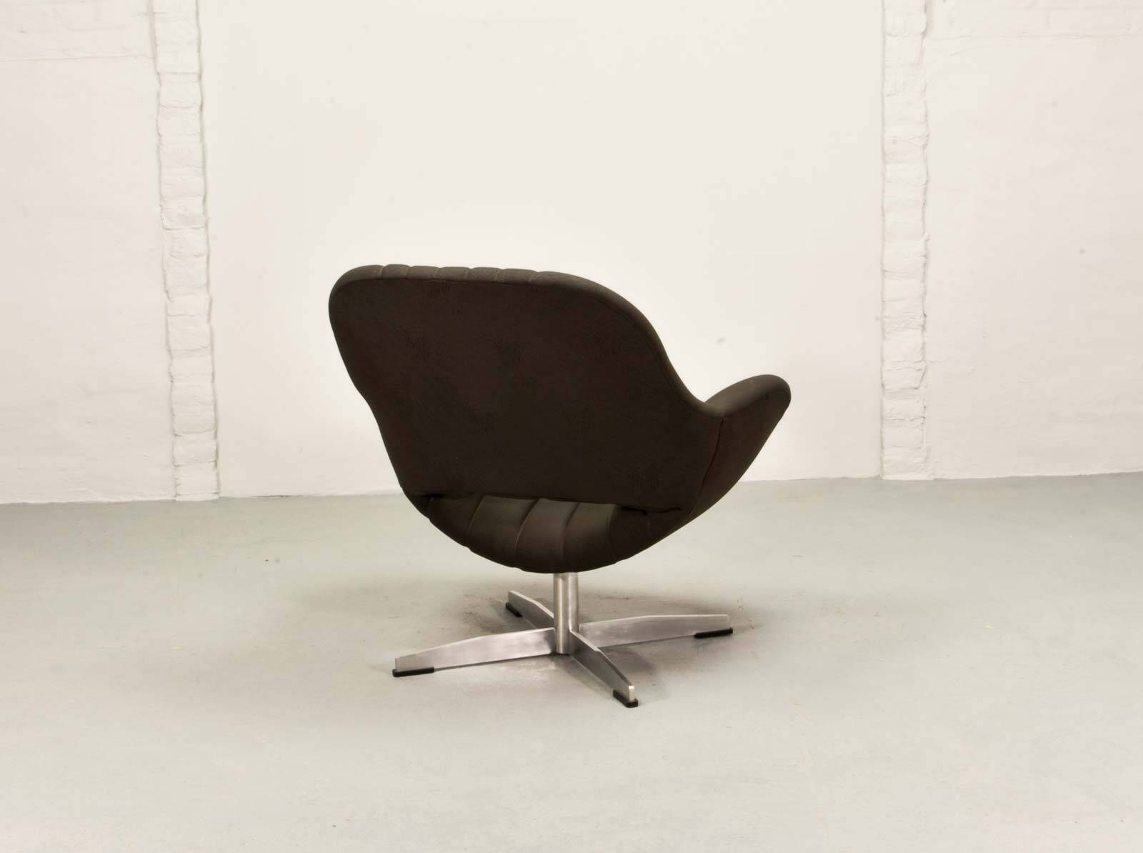 Rohé Chocolate Brown Leatherette Vintage Design Lounge Chair, 1960s