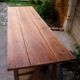 Guinguette table on natural wood trestles