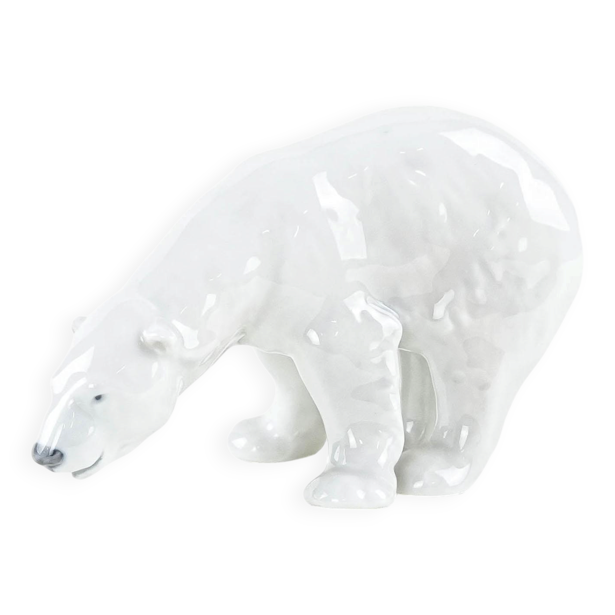 Porcelain polar bear figurine, Danish design, 1970s, manufactured by Royal