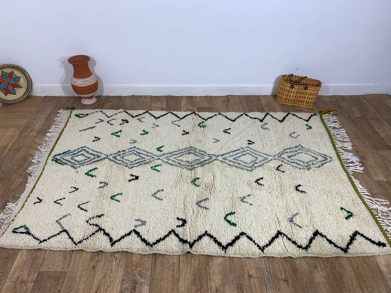 Handmade Moroccan Berber rug 250 X 158 CM