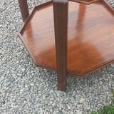 Art Deco folding side table in mahogany with double top marquetry.