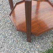 Art Deco folding side table in mahogany with double top marquetry.