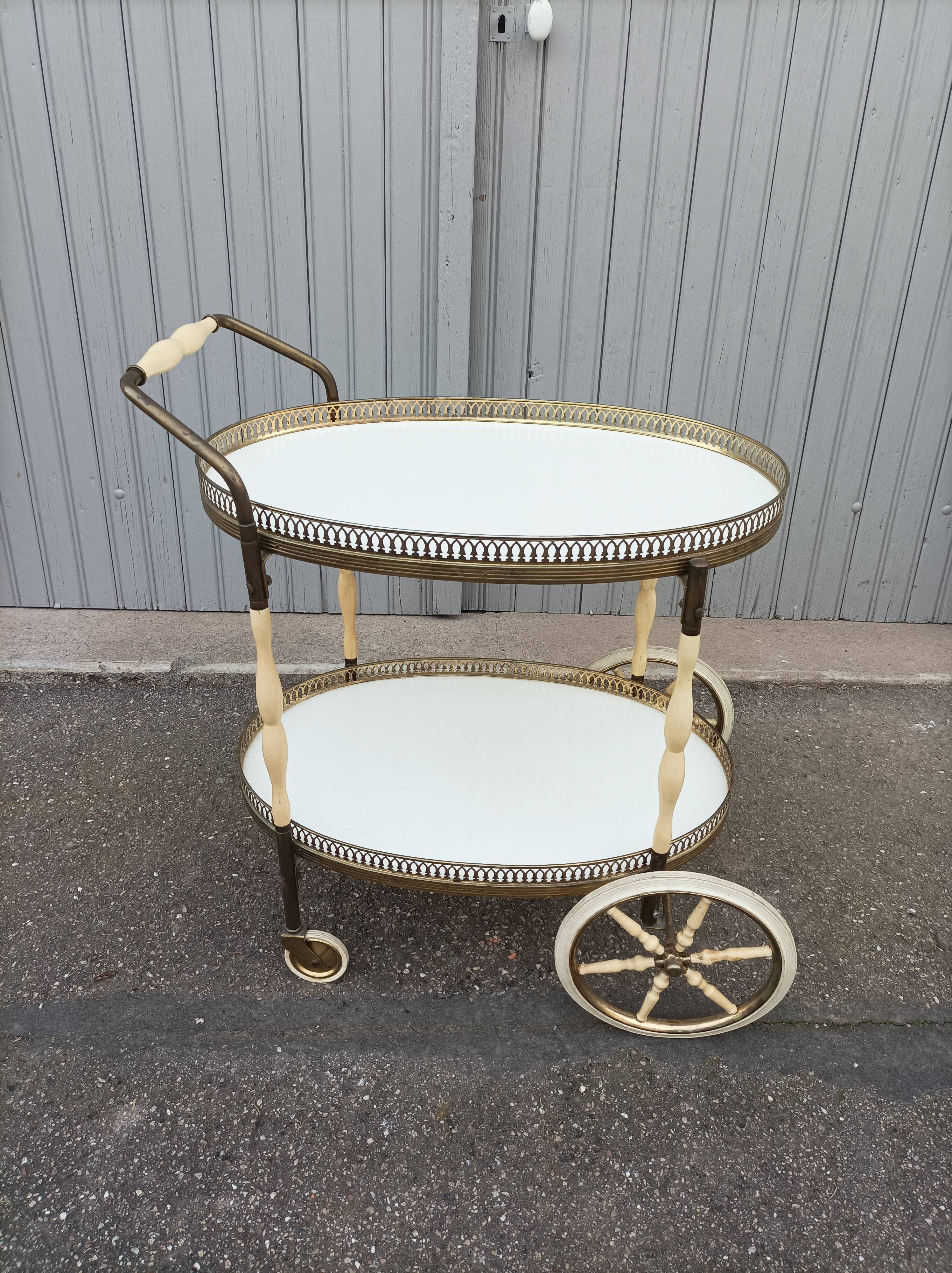 Vintage ivory and brass service