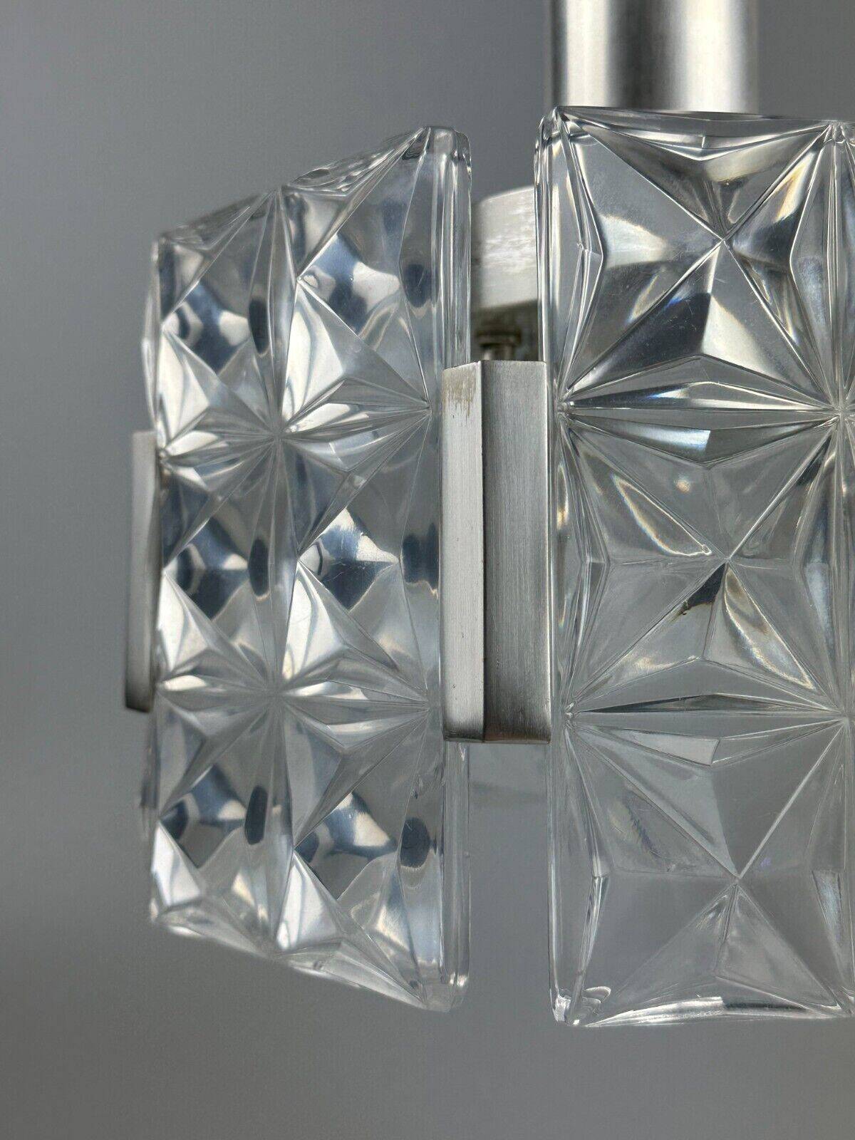 60s 70s ceiling lamp chandelier Hillebrand Leuchten Germany glass metal