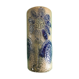 Sandstone scroll vase signed Jean Claude Monange, daisy motif