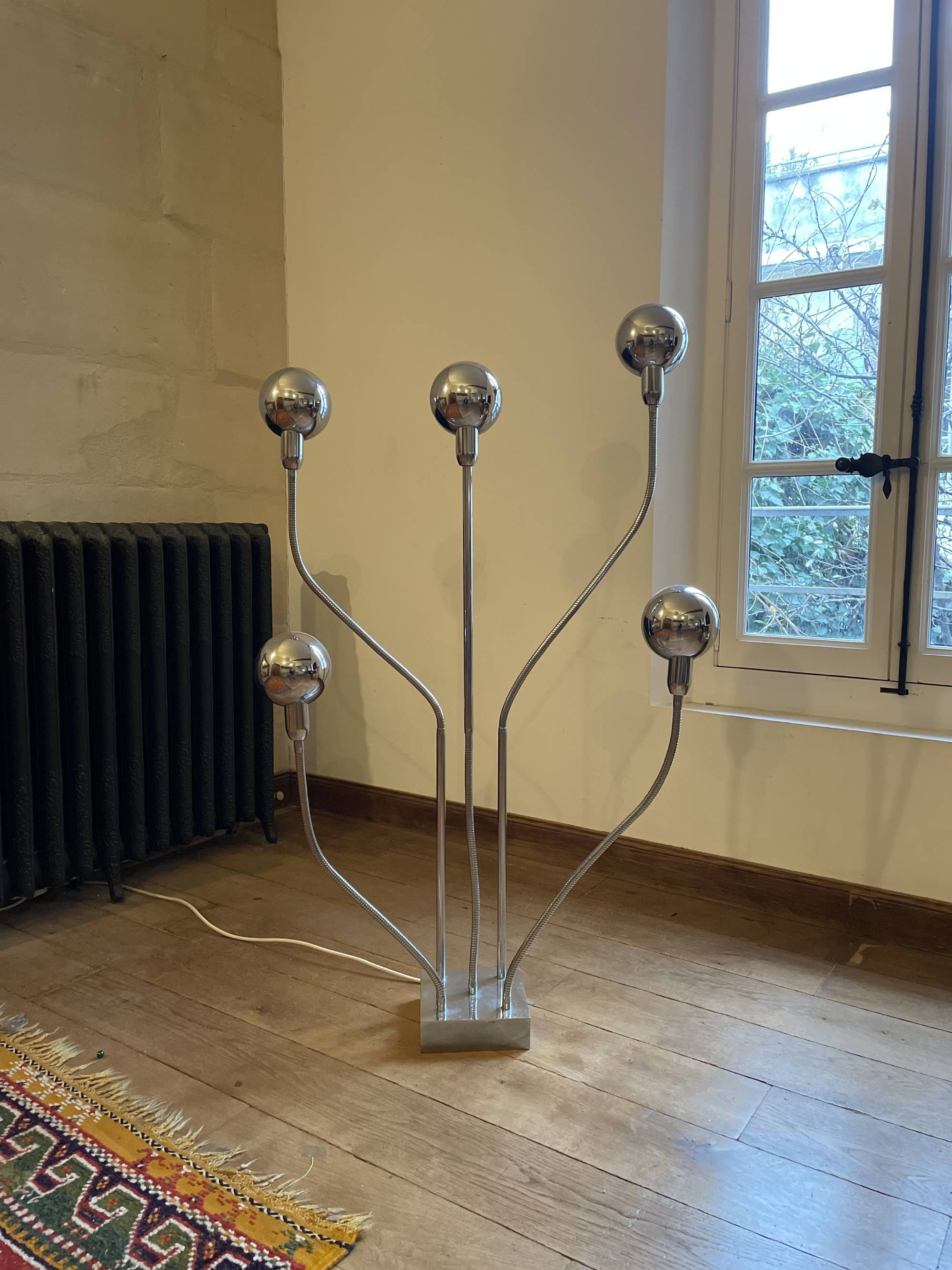 Pierre Folie floor lamp model Hydra edition Jacques Charpentier (1970)
