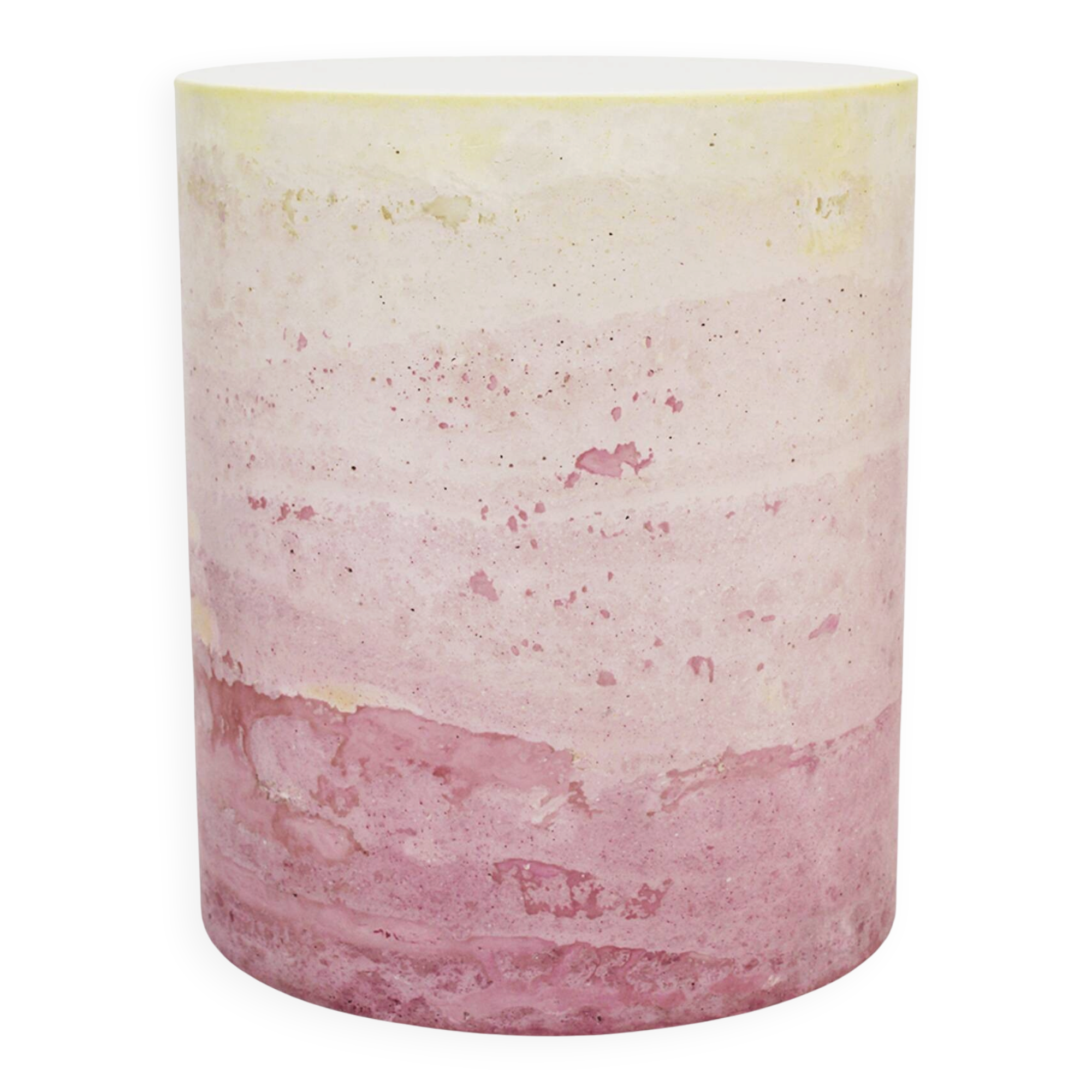 Handmade Contemporary Round Side Table in Stucco Marble, Modern Design