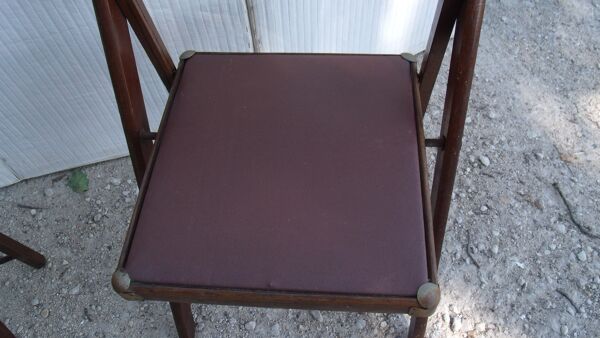Lot de 2 chaises pliantes americaine trump bois et skai