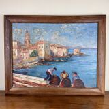 Saint Tropez Oil On Panel Signed By Zicca XX Eme