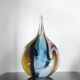 Large sculptural drop vase made of blown glass signed Mdina Glass Malta.