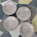 Set of 4 speckled soup plates