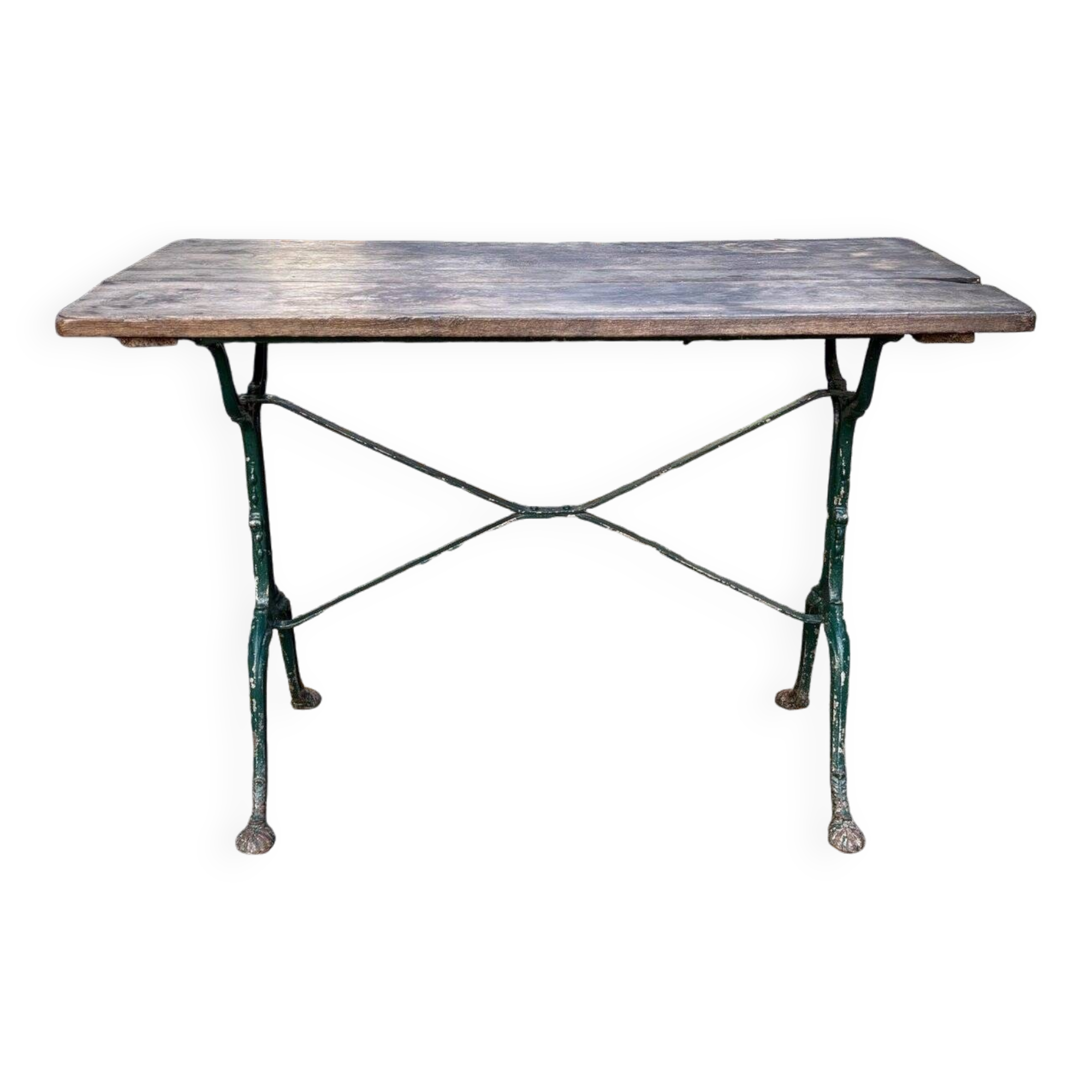 Table bistrot en fonte de fer et bois