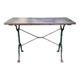 Cast iron and wood bistro table