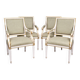 Ensemble de 4 fauteuils classiques Louis XVI en bois massif