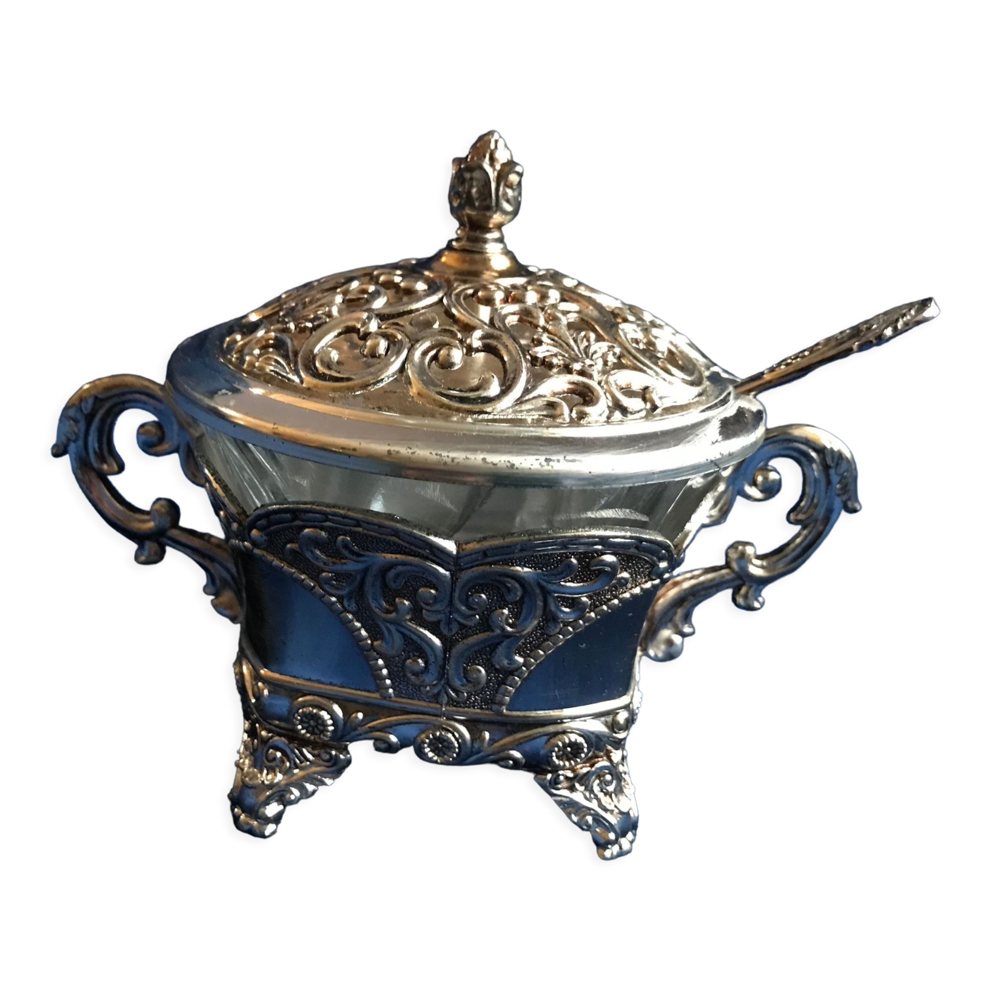 Silver metal sugar box