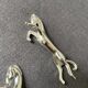 Vintage silver metal horse knife holder