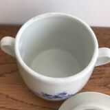 Apilco blue flower porcelain sugar bowl