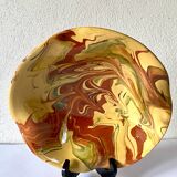 Dish on foot, glazed Provençal ceramic