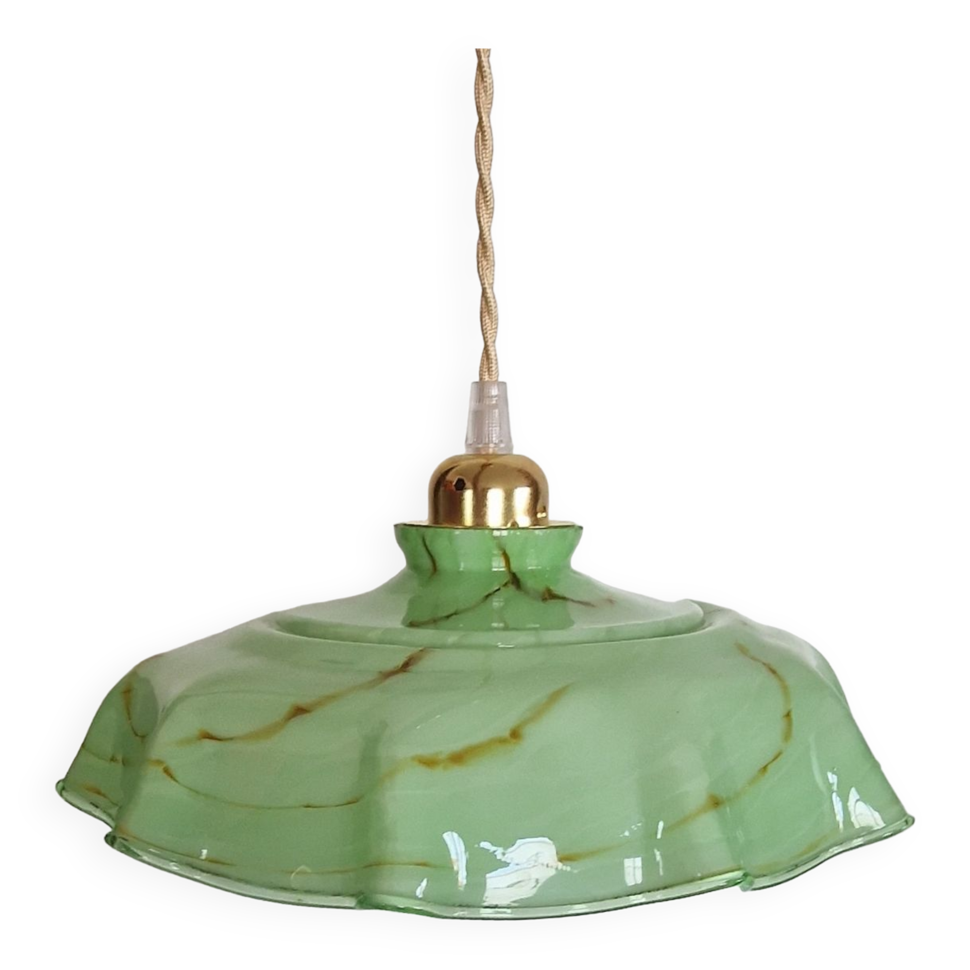 Caramel marbled green pendant light