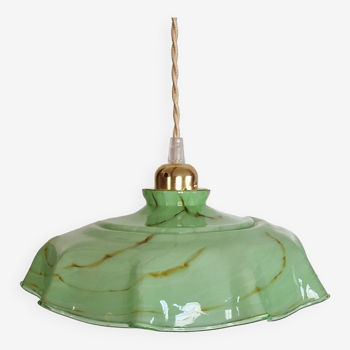 Caramel marbled green pendant light