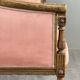 Louis XVI style canapé in carved wood and velvet, 20th century