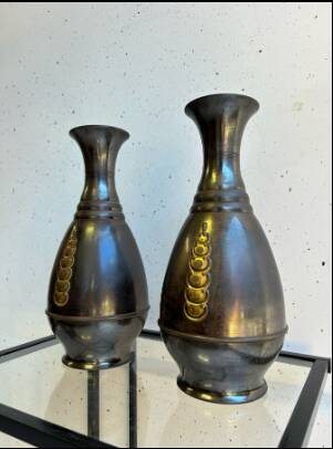 Pair of Art Deco copper vases – 1930s