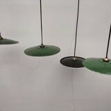 Enameled sheet metal pendant lights