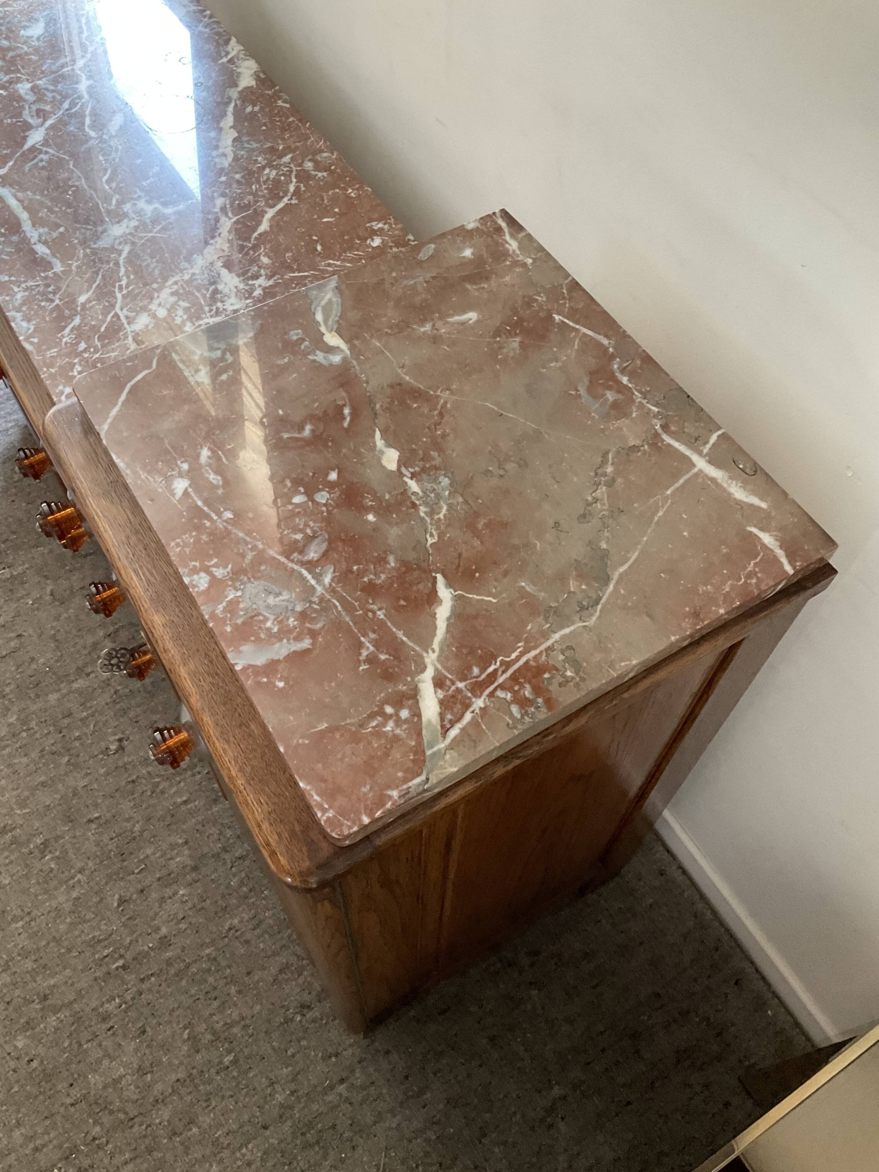Art Deco sideboard in wood and marble