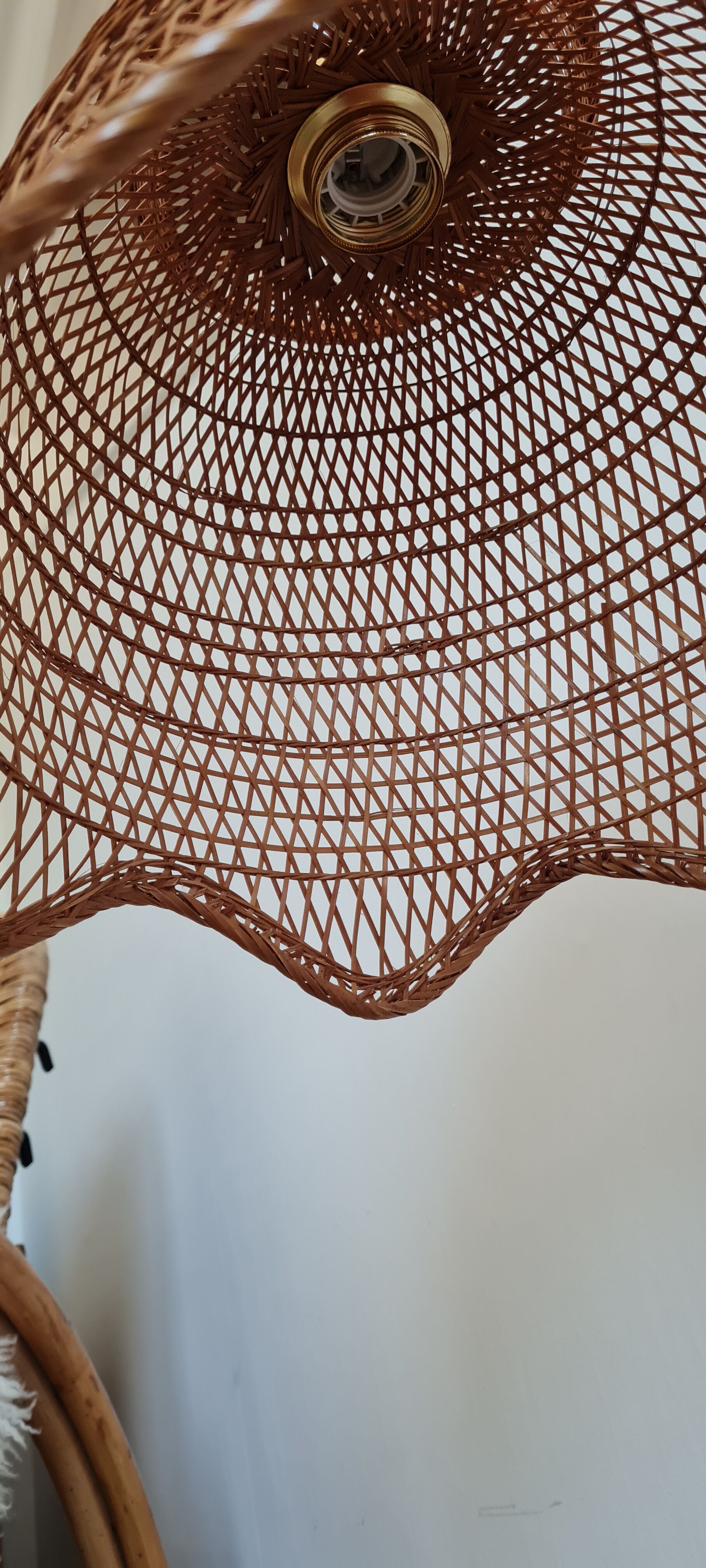 Vintage wicker pendant lamp