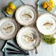 Set of four fish plates. vintage french fish plate set.