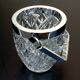 Années 1970  Seau à glace  Verre moulé et ciselé