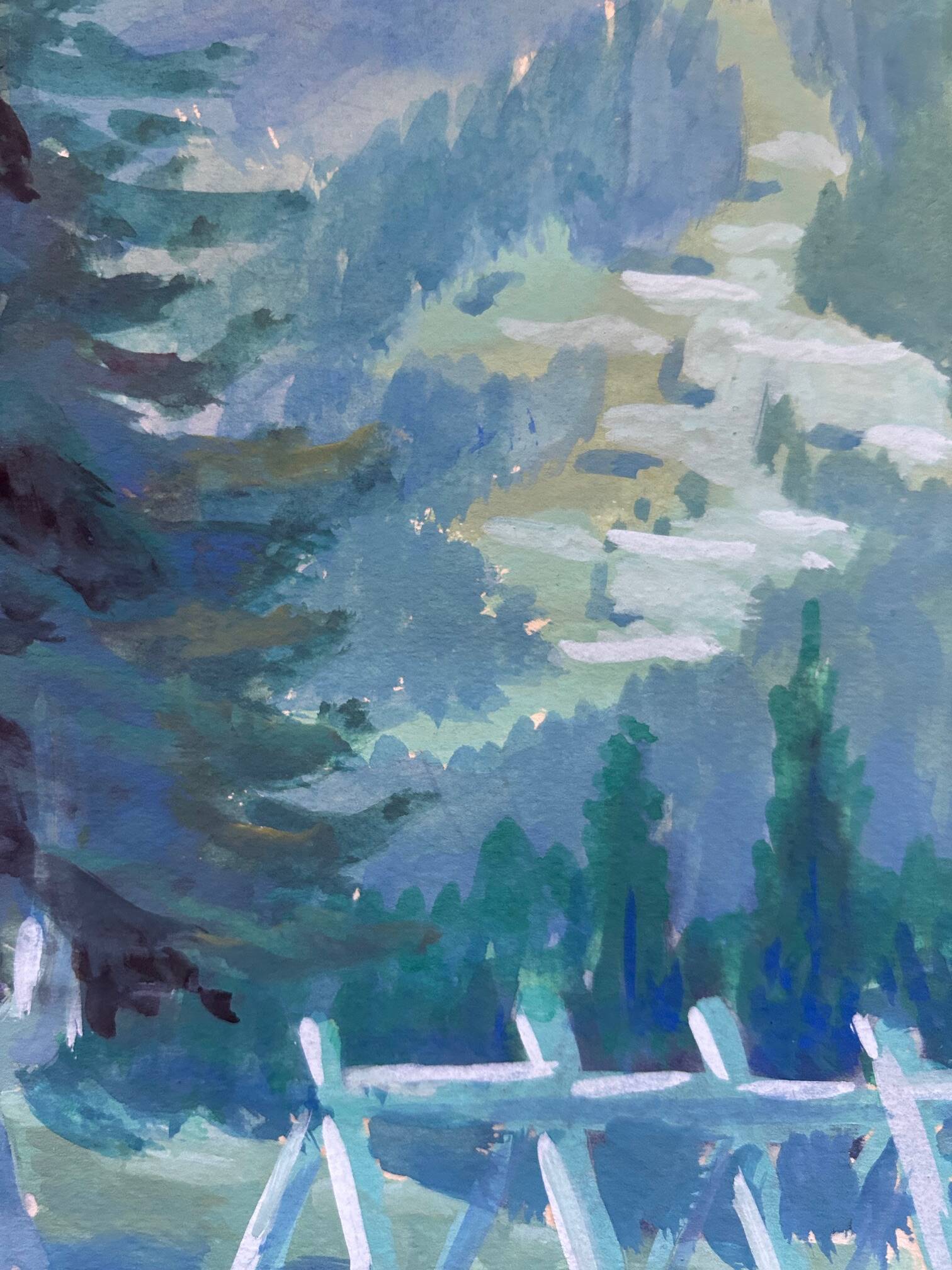 Signed cardboard painting