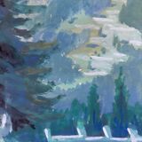 Signed cardboard painting