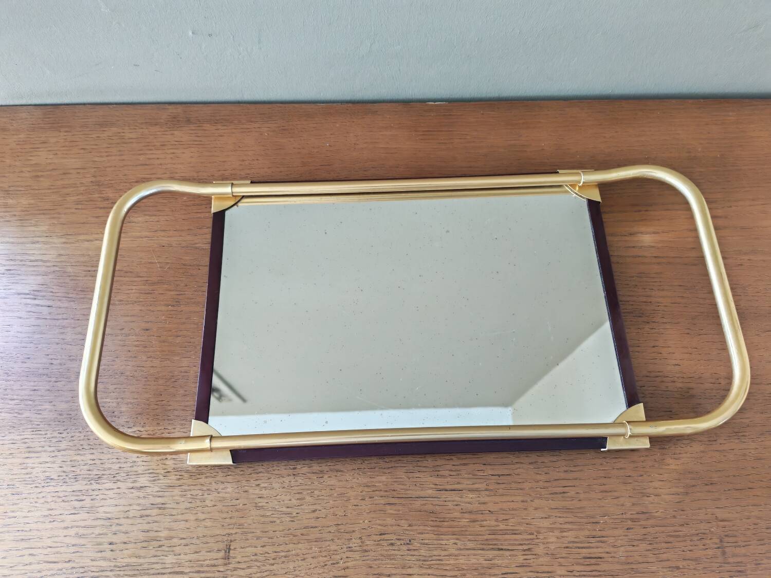 Metal and mirror vintage plateau