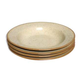 Set of 4 hollow plates in Polish ceramic