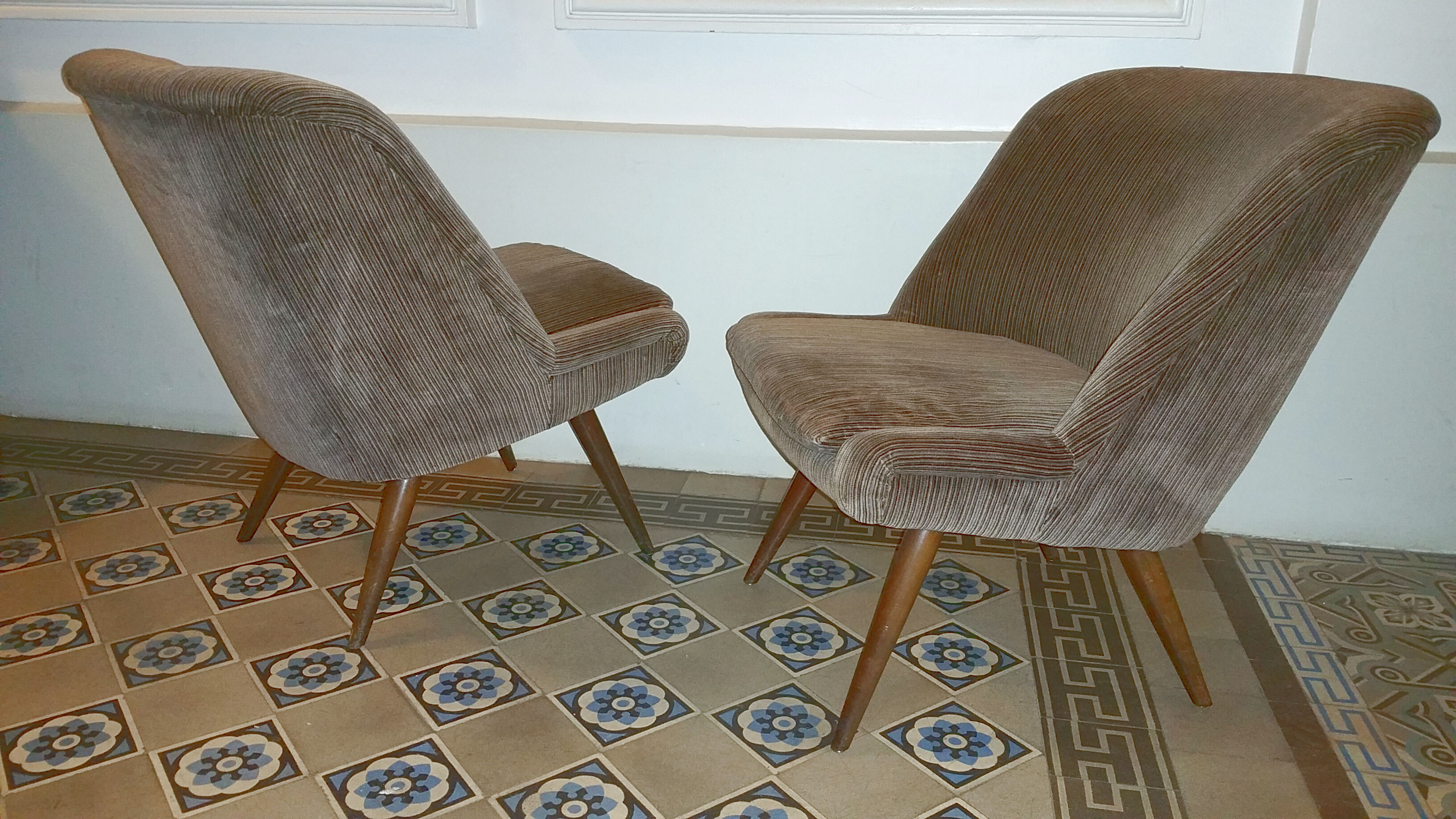 Pair of armchair Chair restored 50-60 years
