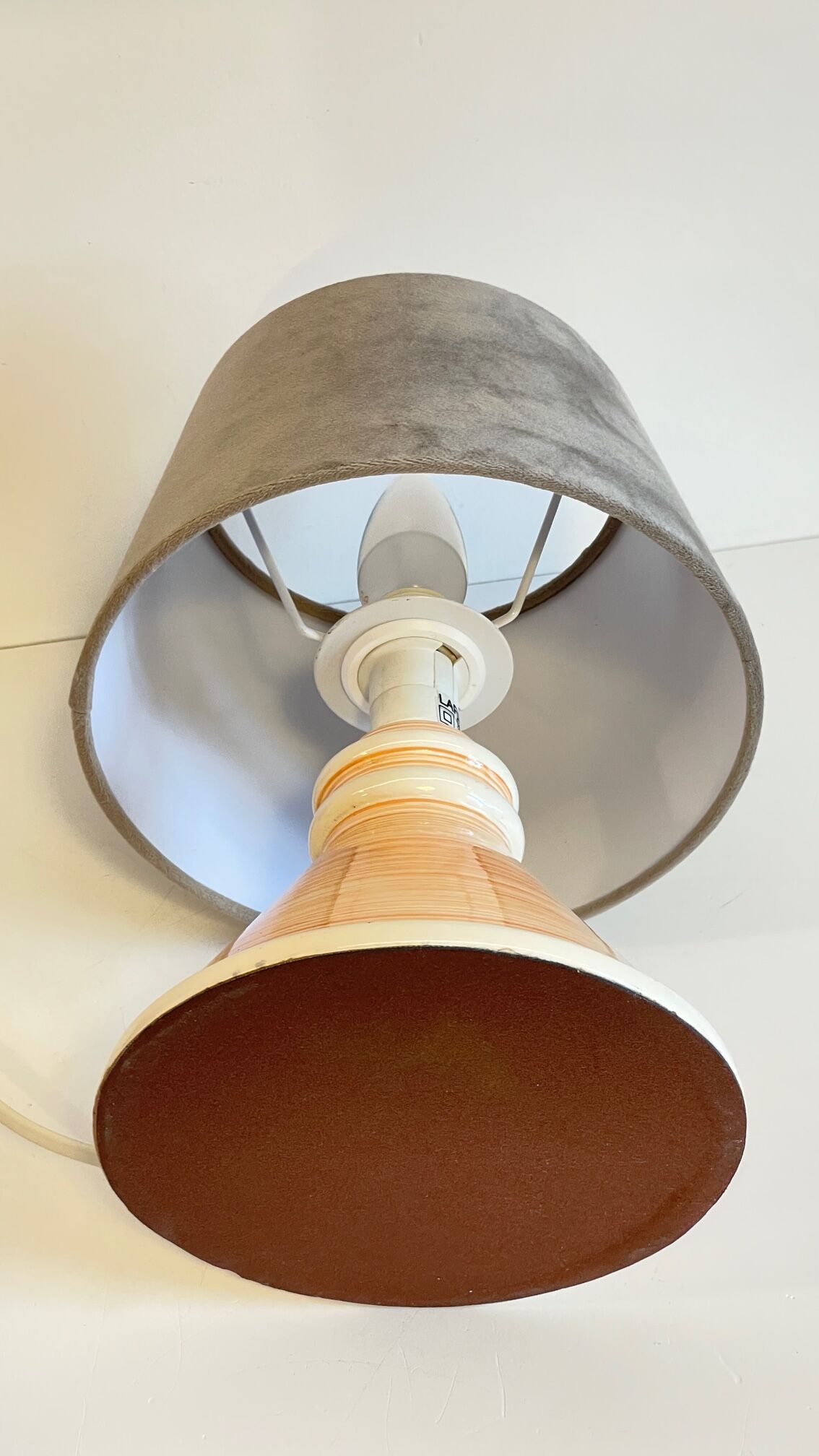 Geometric ceramic lamp by larec 80s