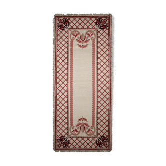 Tapis crème symétrique rouge 70x175cm