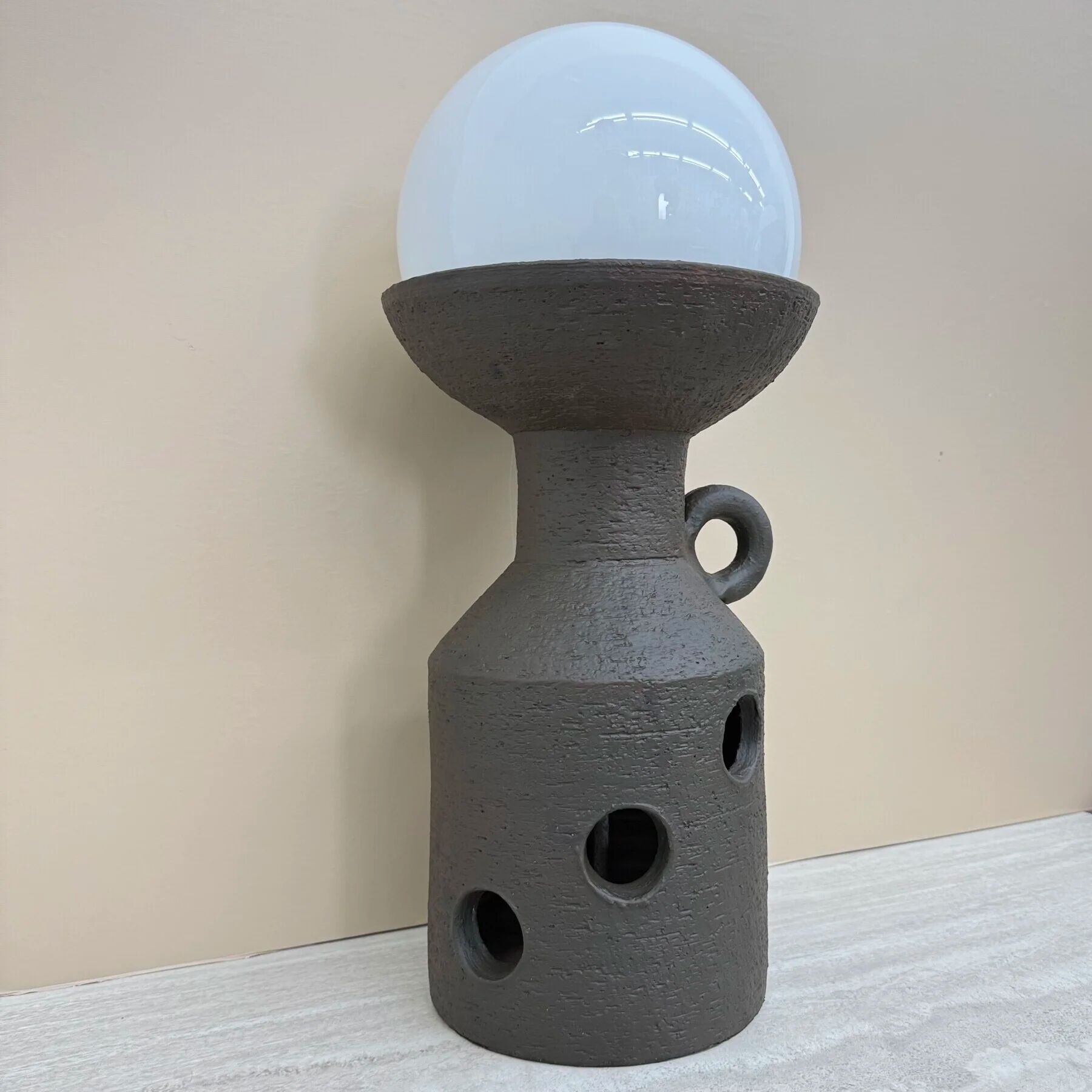 Large Doria Leuchten ceramic table lamp / floor lamp, 1970s
