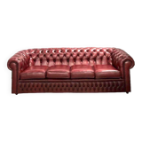 Chesterfield sofa in burgundy leather