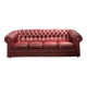 Chesterfield sofa in burgundy leather