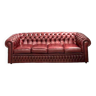 Canapé Chesterfield en cuir bordeaux