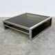 XL Belgo Chrom square coffee table in chrome & smoked glass – 1970s