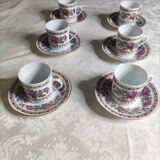 Set of 6 porcelain coffee cups