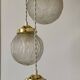 Vintage art deco triple globe waterfall pendant light in frosted glass
