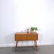 Vintage teak Danish chest of drawers with high slanted legs, side table, sideboard.
