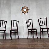 Series 4 wooden chairs 1950 fischel