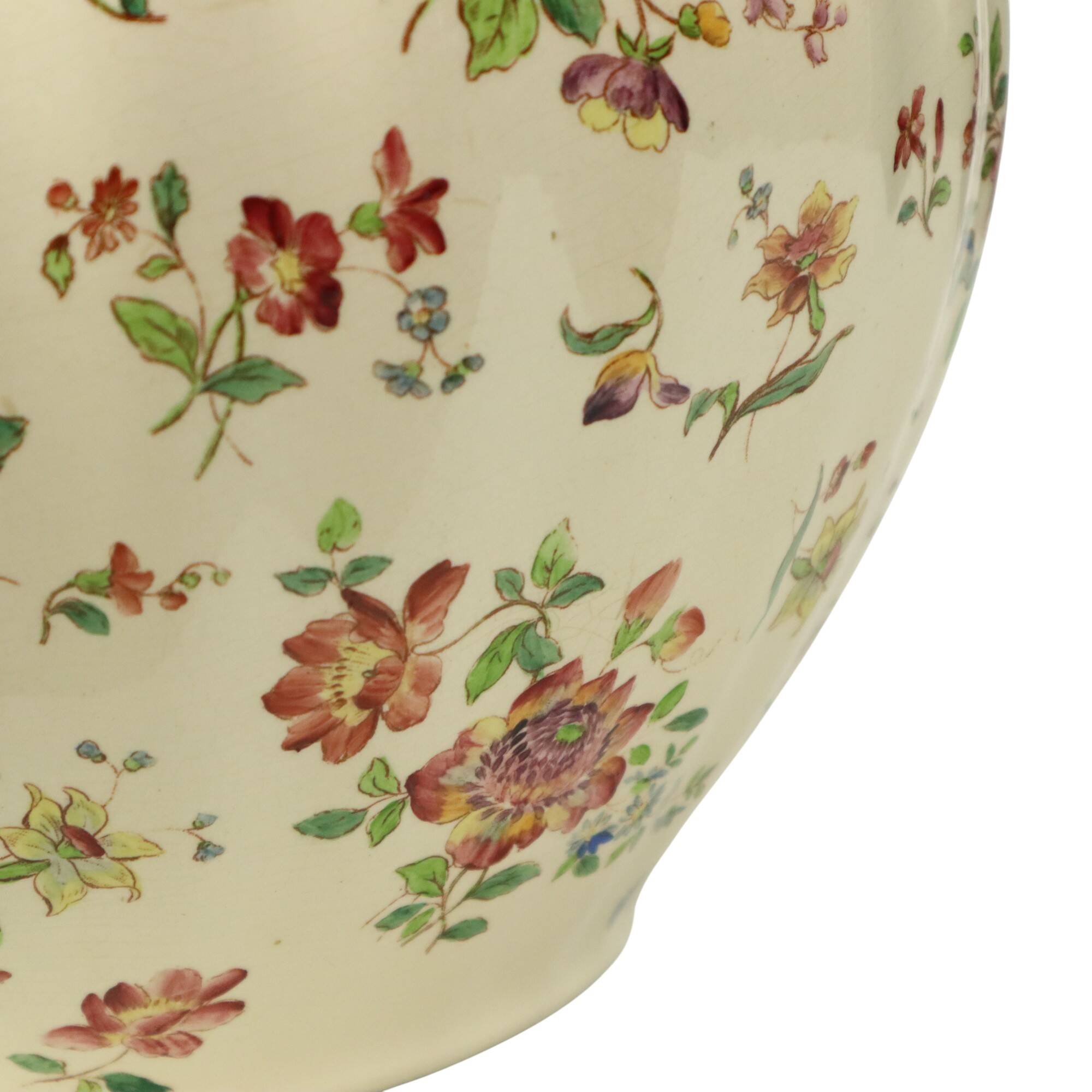 Large Polychrome Flower Pot Cache Pot Longchamp France 36cm
